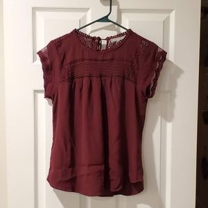 DANIEL RAINN Becru Lace Detail Blouse